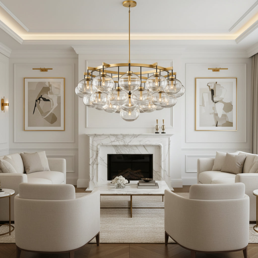 Babrette Clear Glass Round Chandelier