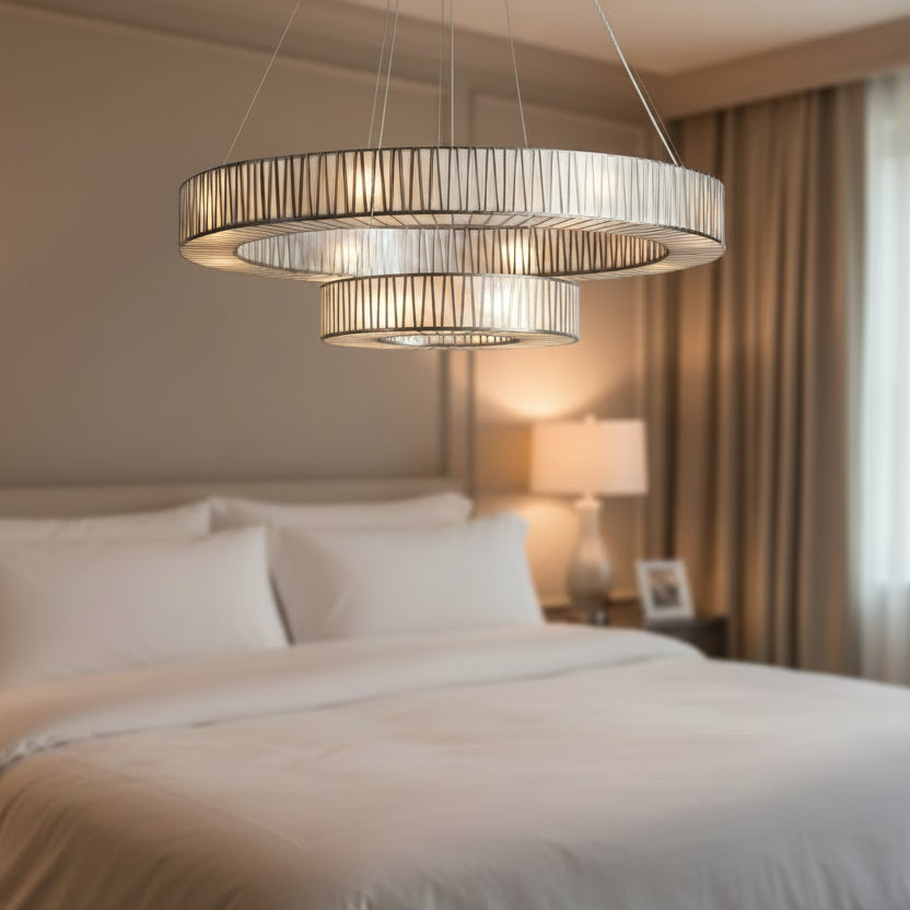 Jeunet 2-Tier Round Chandelier in Nickel