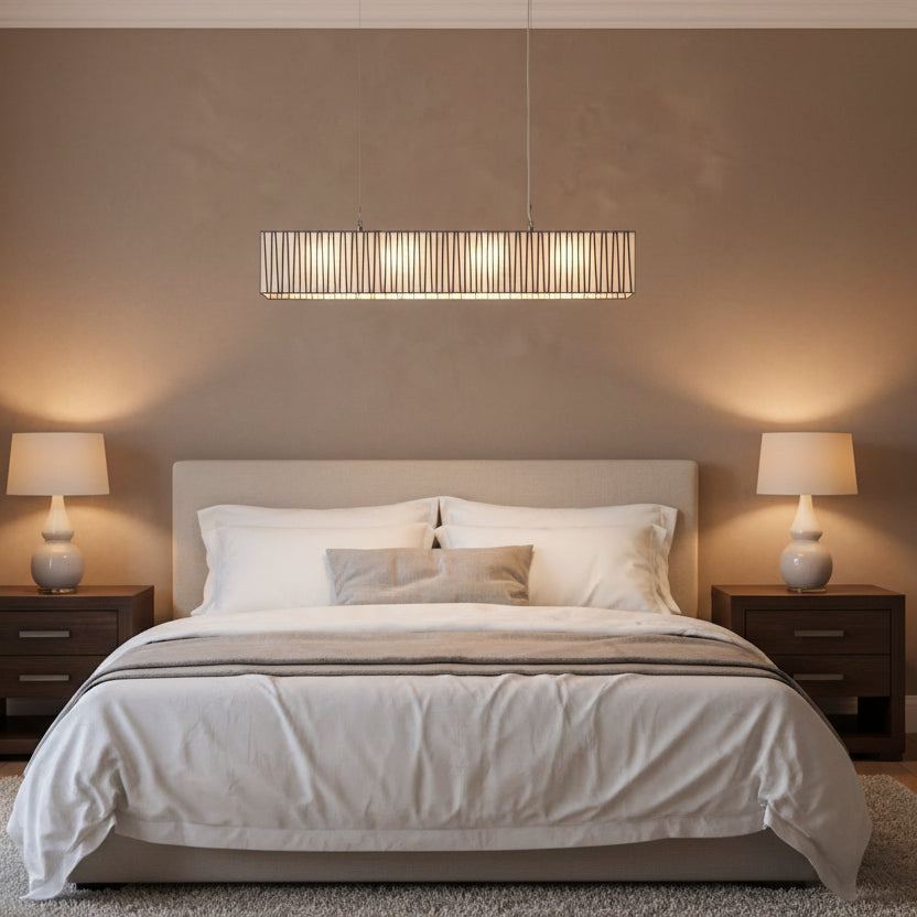 Jeunet Rectangular Chandelier in Nickel