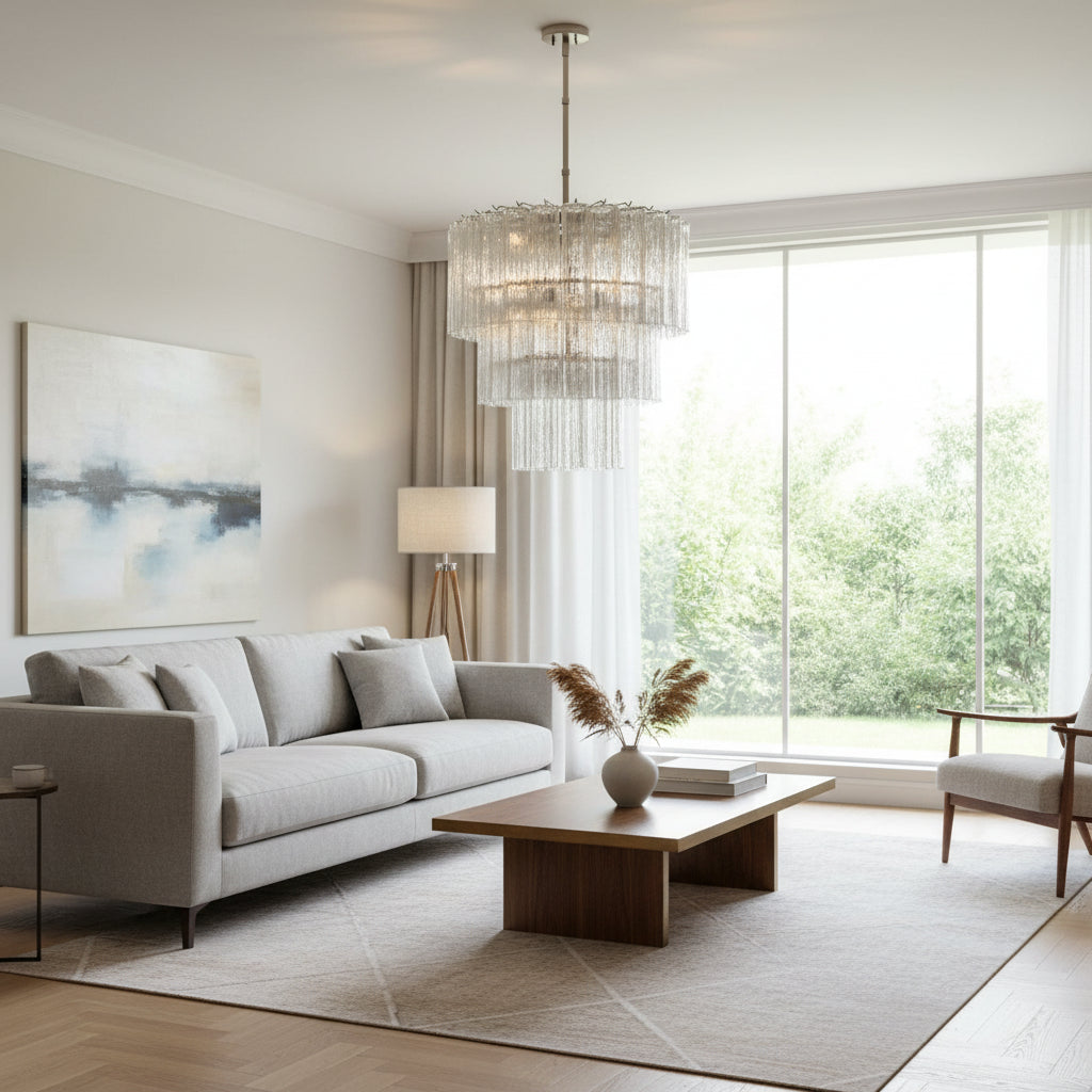 Tiered Tube Glass Chandelier