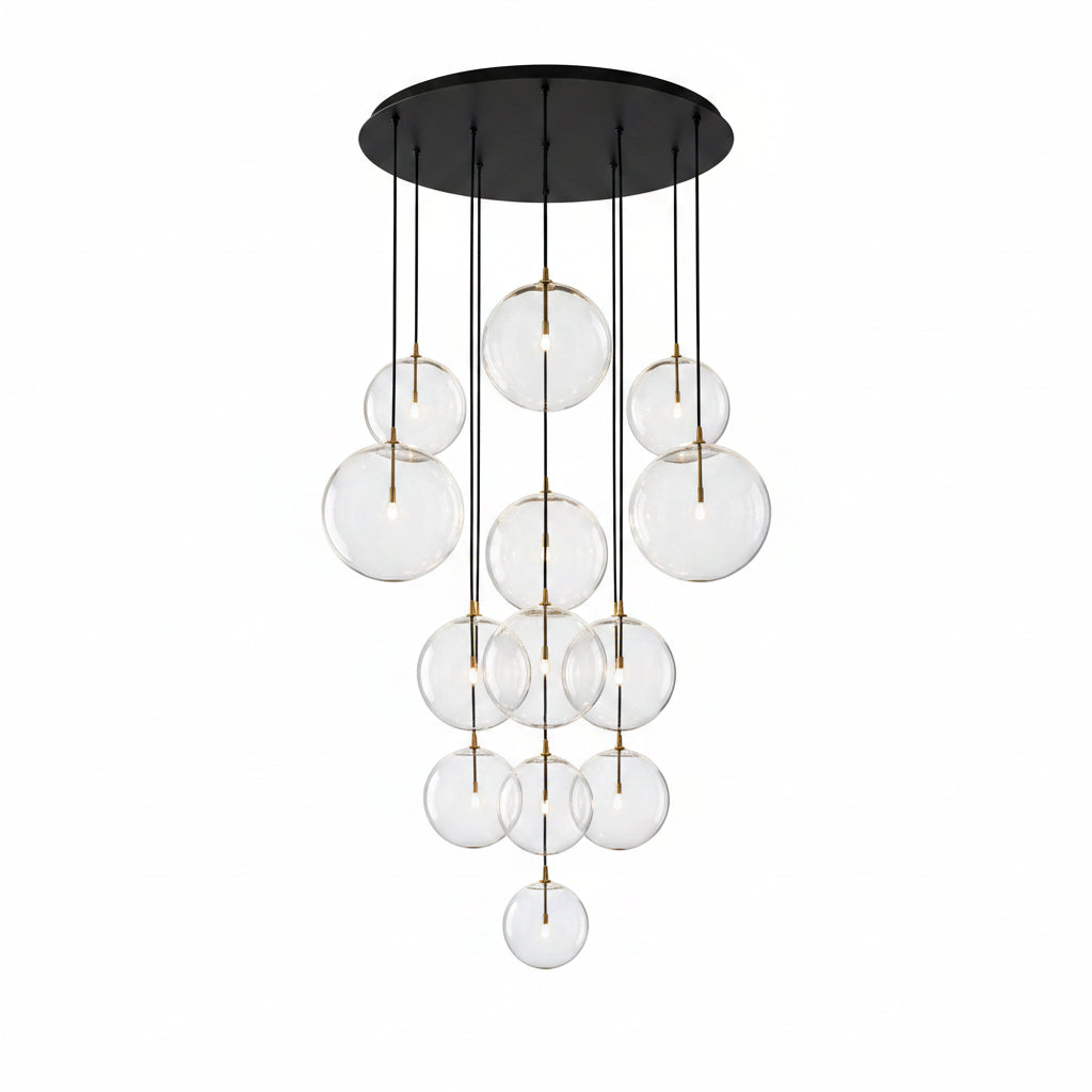 Glass Globe Cluster Chandelier