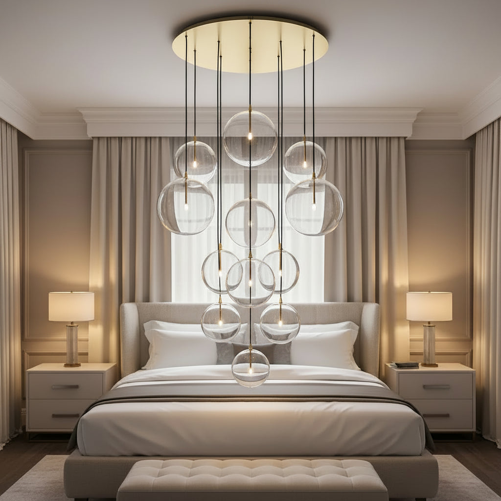 Glass Globe Cluster Chandelier