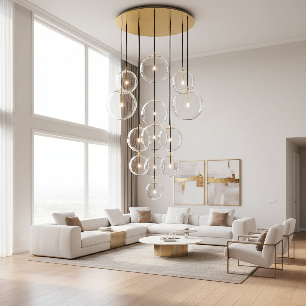 Glass Globe Cluster Chandelier