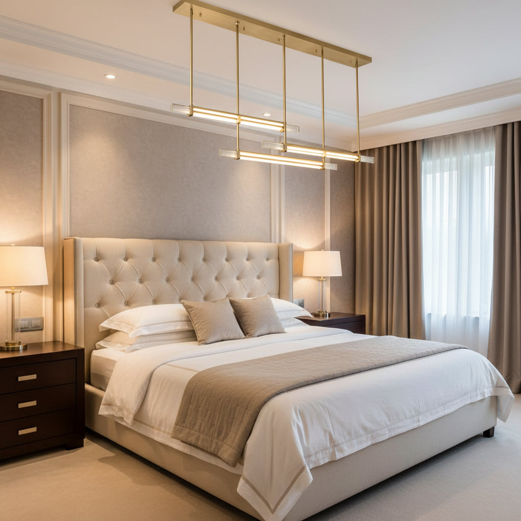 Budubon Crystal Triple Bar Linear Chandelier