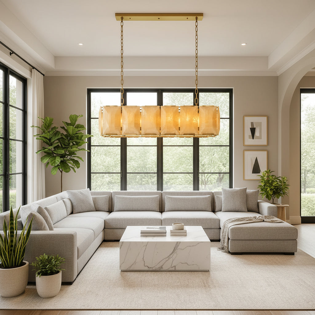 Marlow Calcite Rectangular Chandelier
