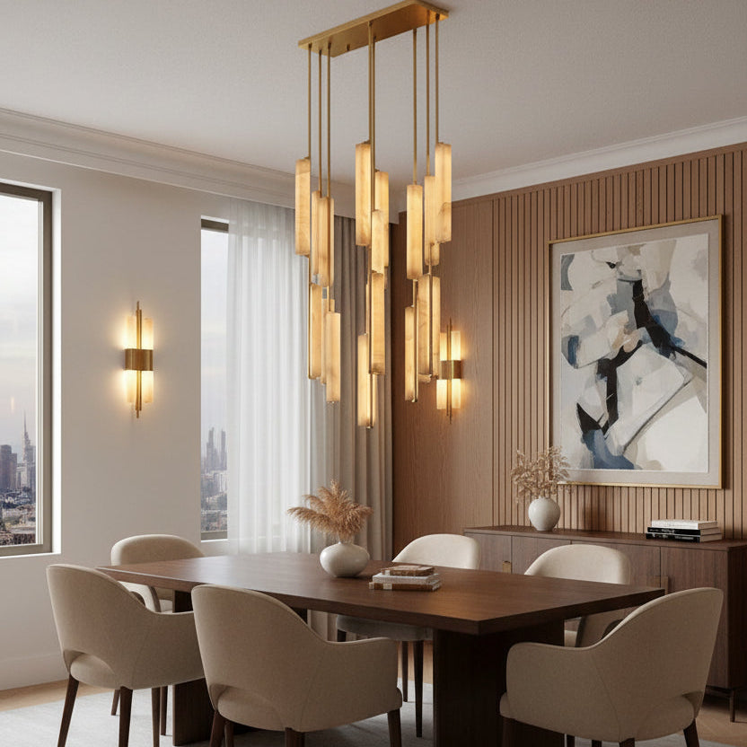 Budubon Alabaster Round Chandelier