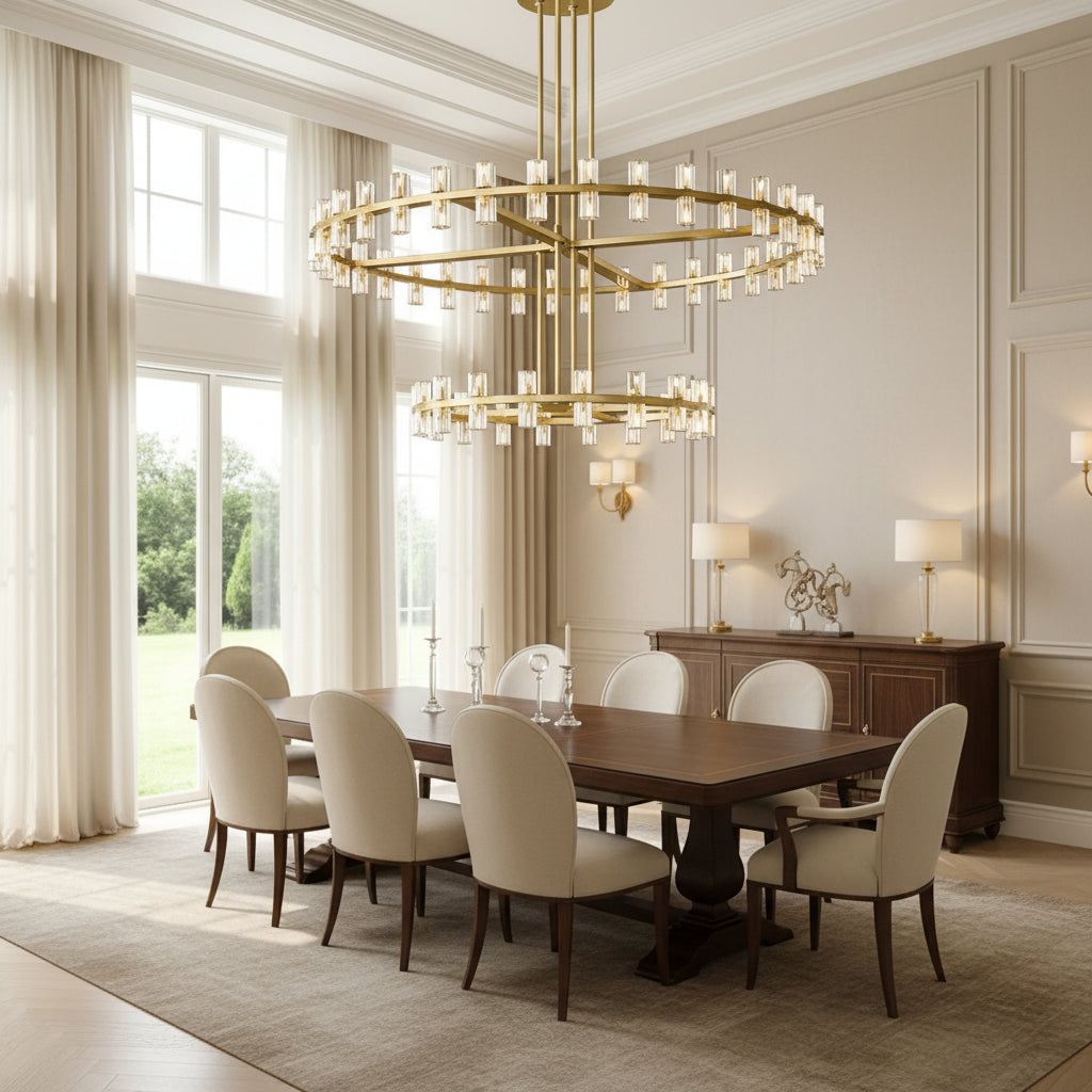 Arcachoe Round Two-tierd Wagon Wheel Chandelier