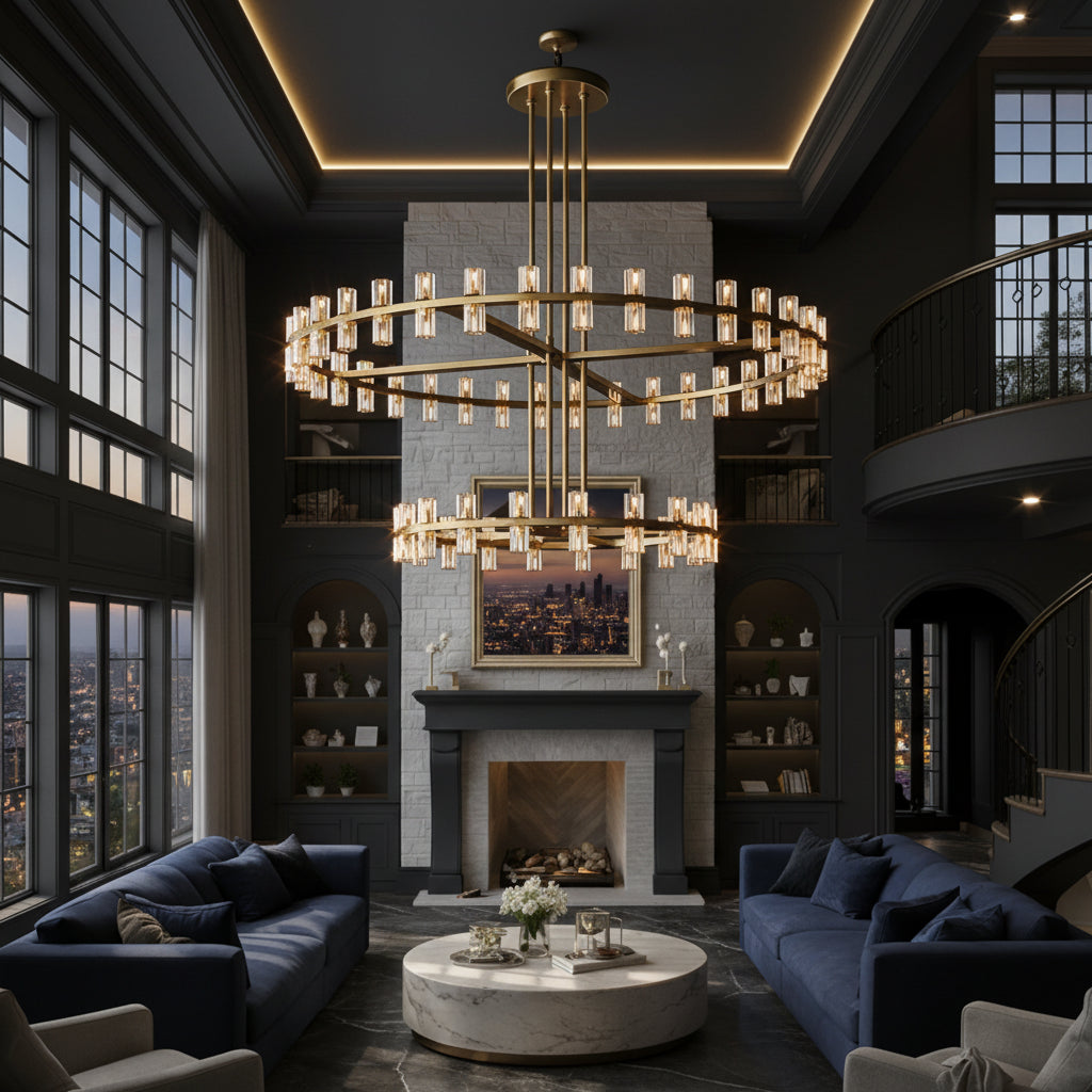 Arcachoe Round Two-tierd Wagon Wheel Chandelier