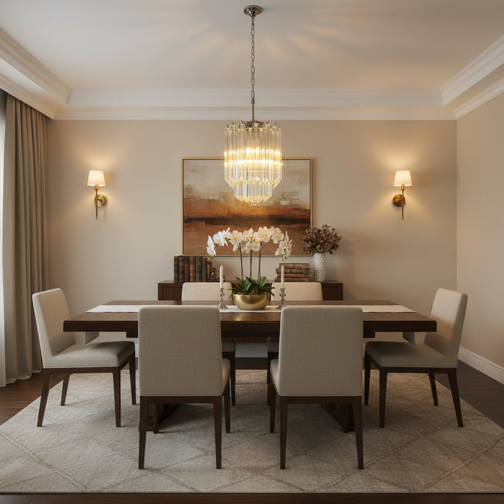 Transparant Glass Prism Chandelier