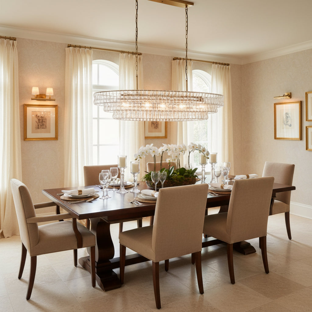 Ghiaccio Clear Class Oval Chandelier