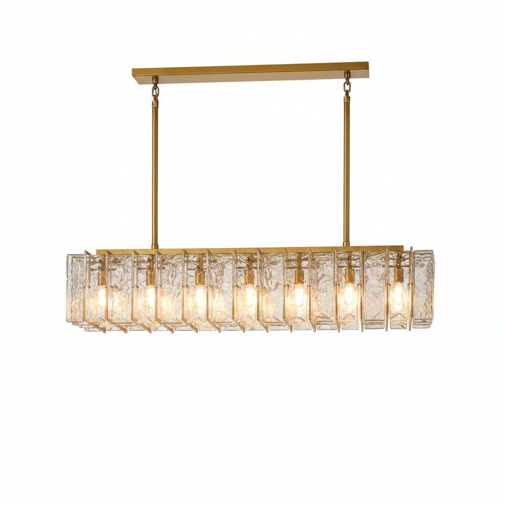 Lattica Glass Rectangular Chandelier for Dining Room, Living Room, Kitchen