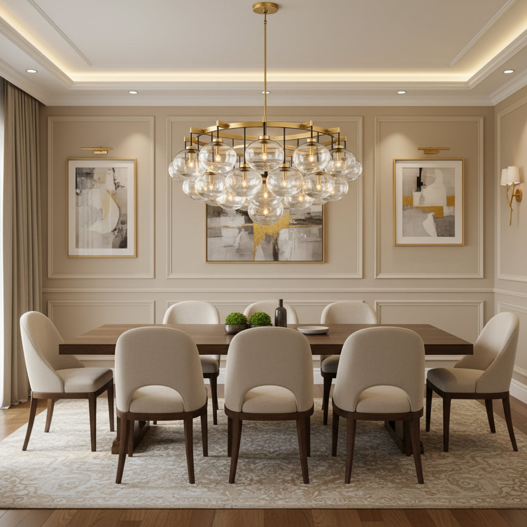 Babrette Clear Glass Round Chandelier