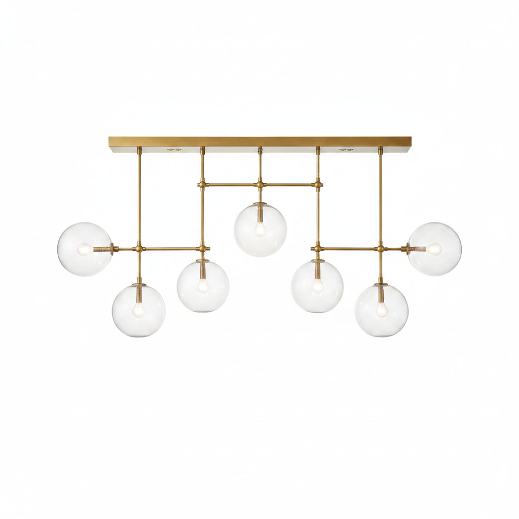 Glass Globe Linear Chandelier