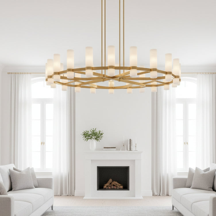 Ravellet Round Milk Glass Chandelier