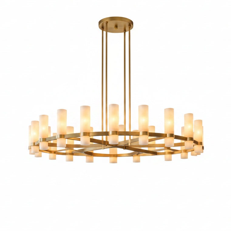 Ravellet Round Milk Glass Chandelier