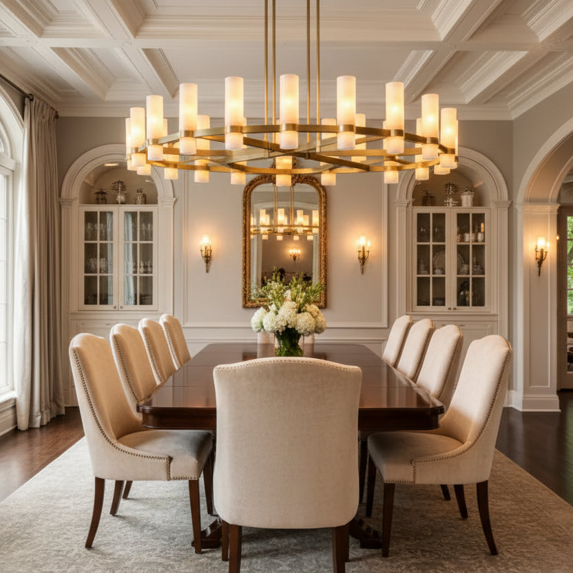 Ravellet Round Milk Glass Chandelier