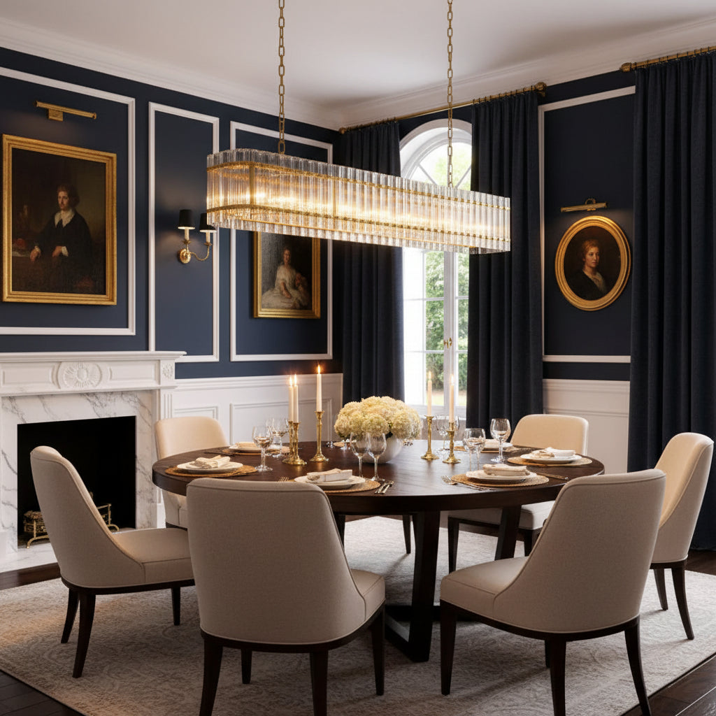 San Marca Glass Rectangular Chandelier