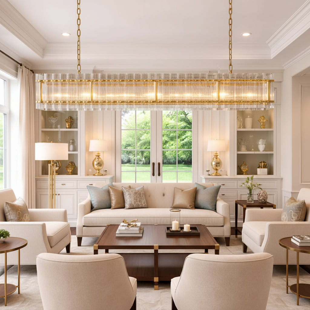 San Marca Glass Rectangular Chandelier