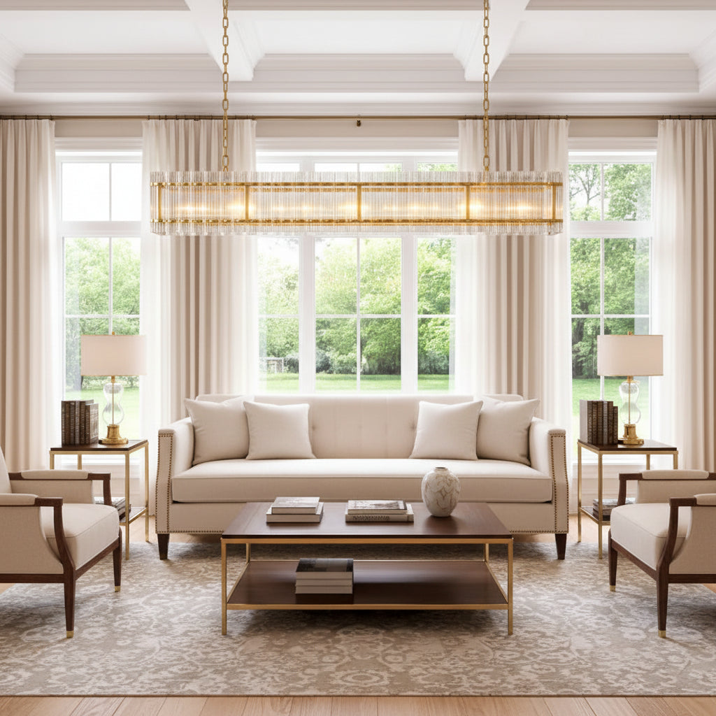 San Marca Glass Rectangular Chandelier