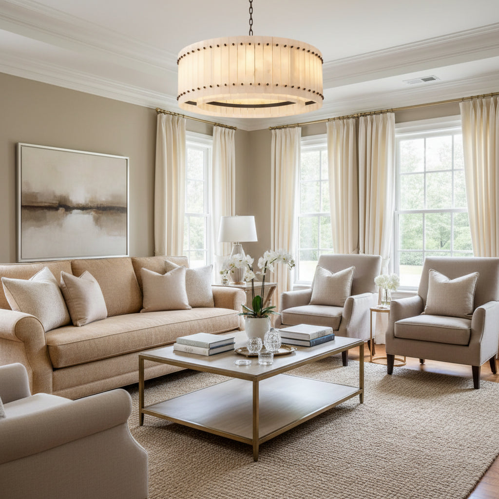 San Marca Alabaster Round Chandelier