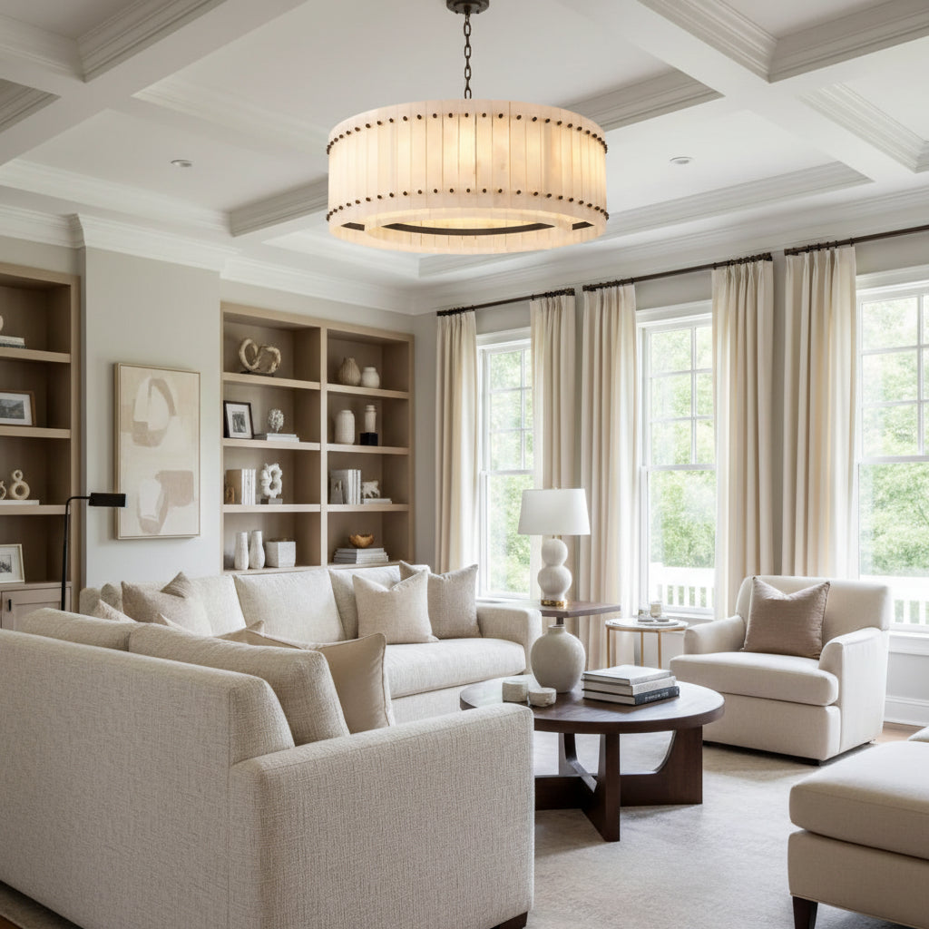 San Marca Alabaster Round Chandelier