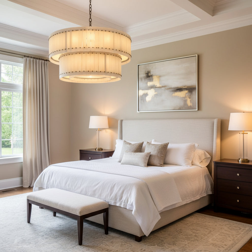 San Marca Alabaster Two-Tier Round Chandelier