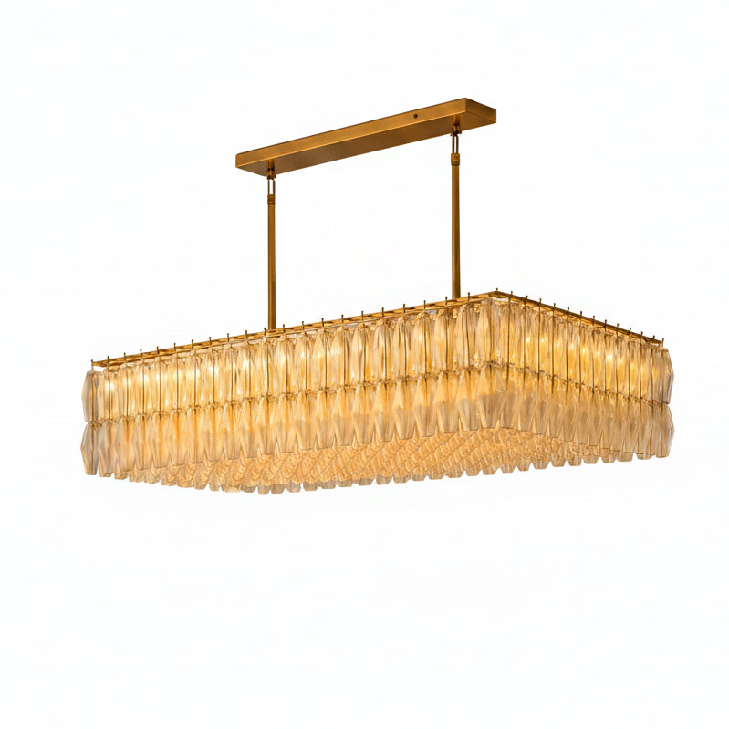 Dhiara Clear Glass Rectangular Chandelier