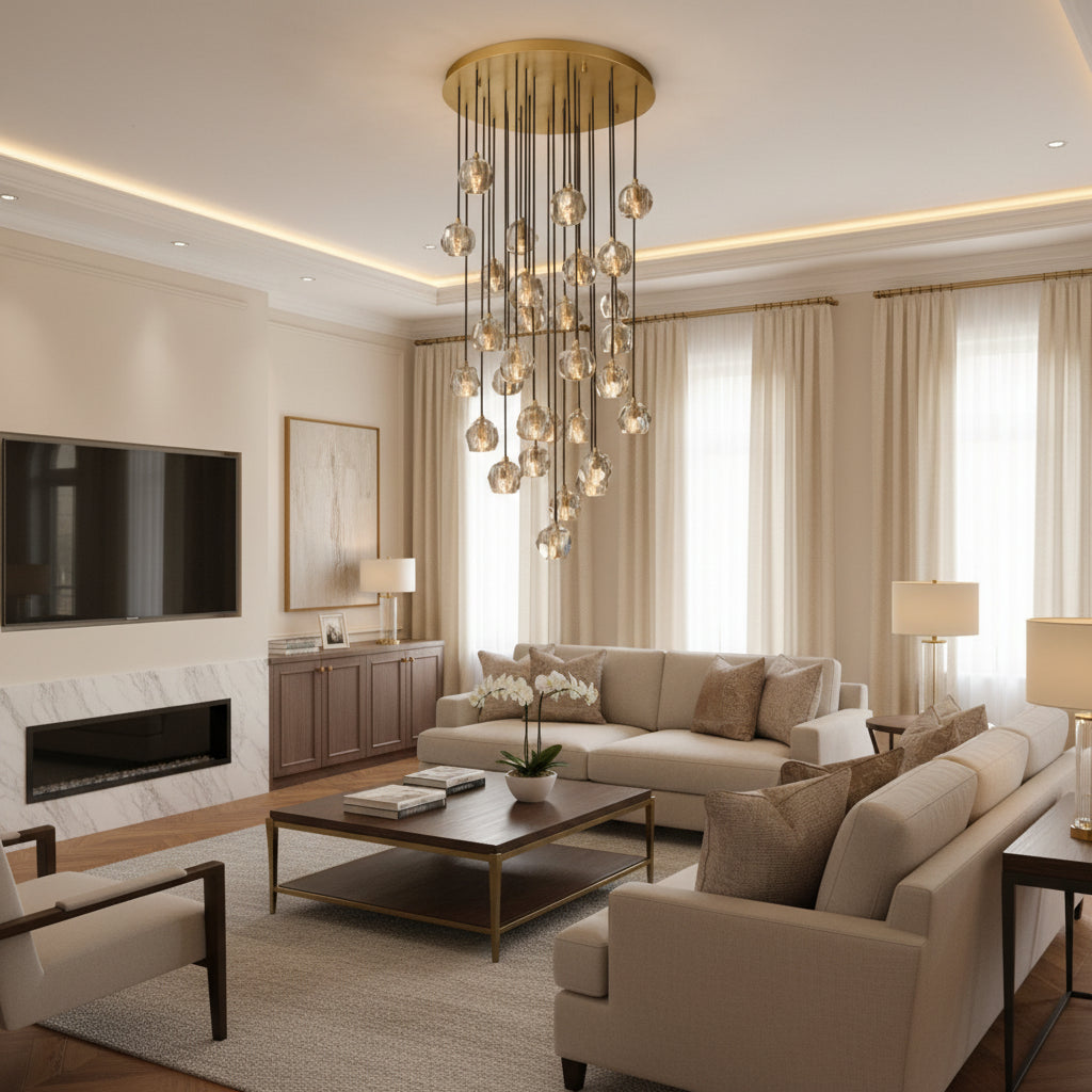 Boule do Cristal Round Cluster Chandelier