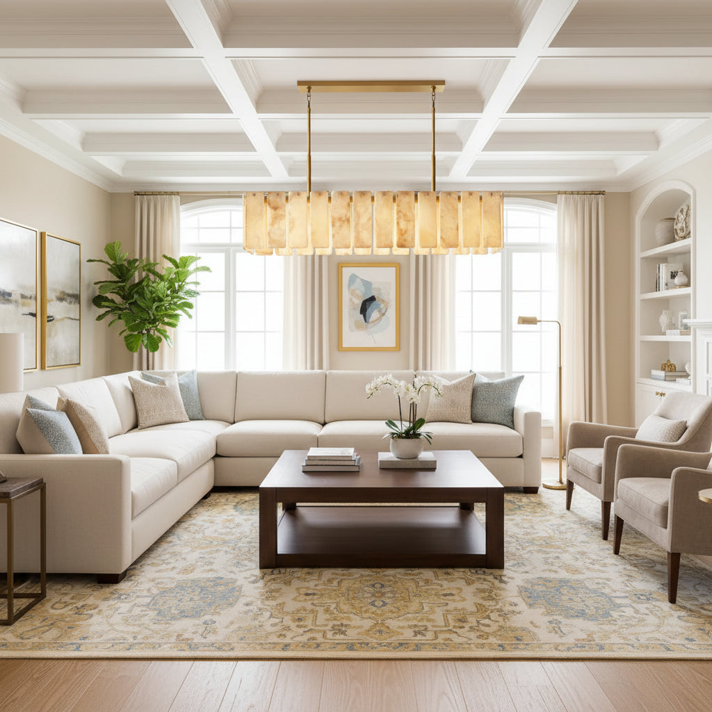 Calametta Onyx Rectangular Chandelier, Chandelier for Dining Room