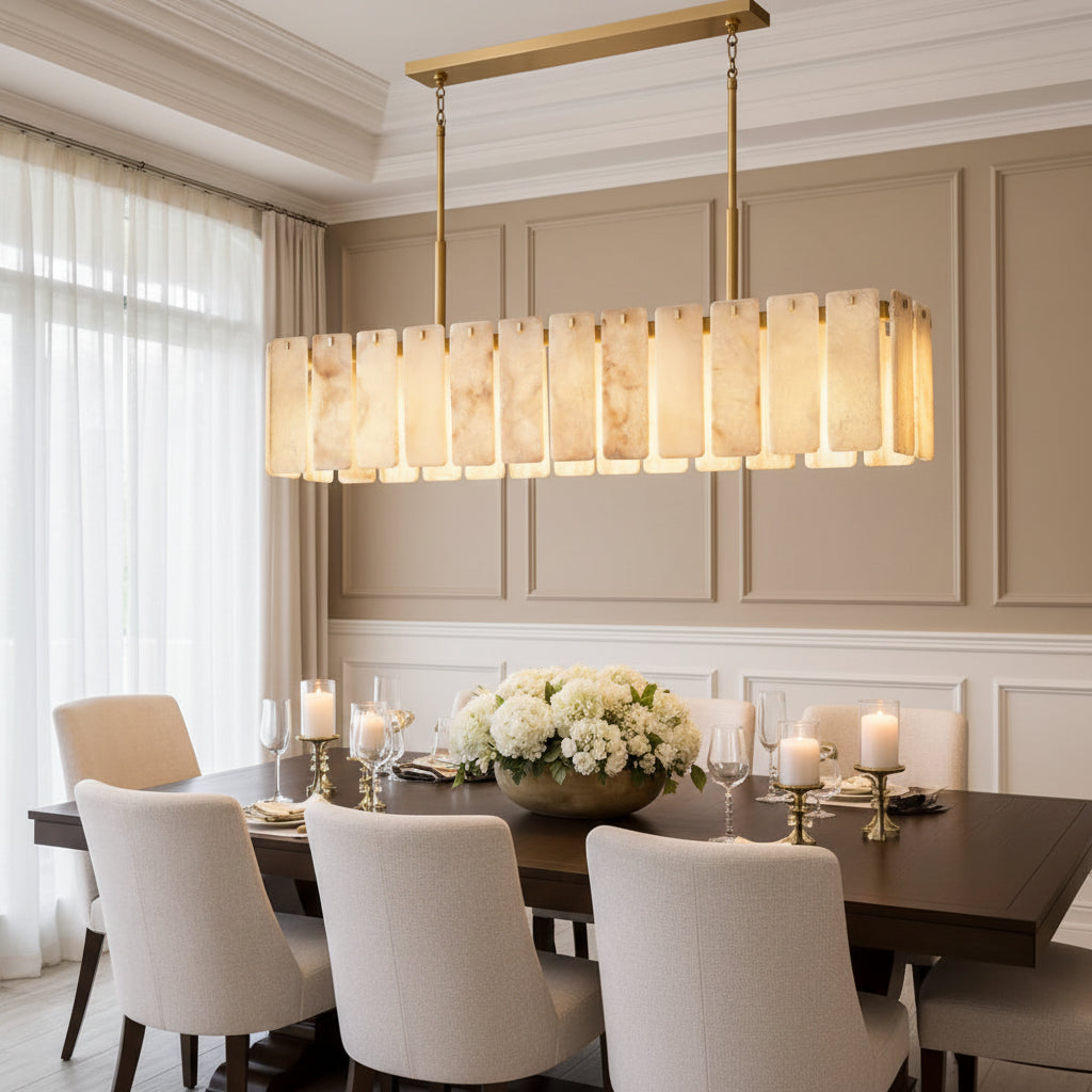 Calametta Onyx Rectangular Chandelier, Chandelier for Dining Room