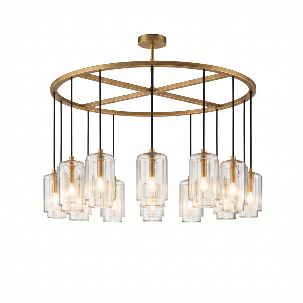 Lcaver Clear Glass Round Chandelier