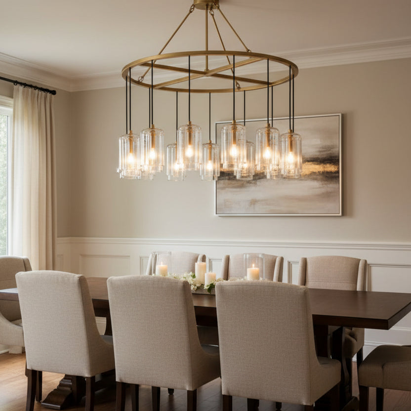 Lcaver Clear Glass Round Chandelier