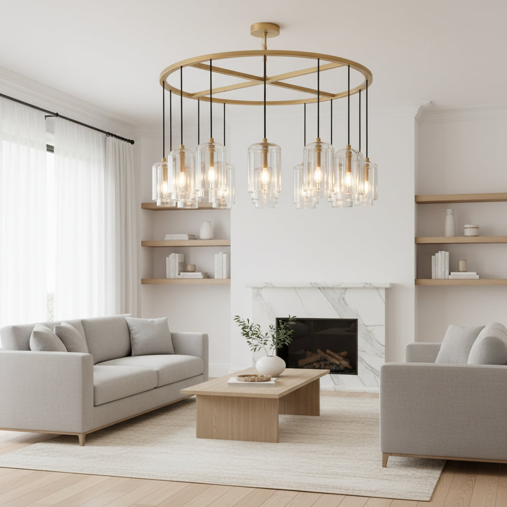 Lcaver Clear Glass Round Chandelier