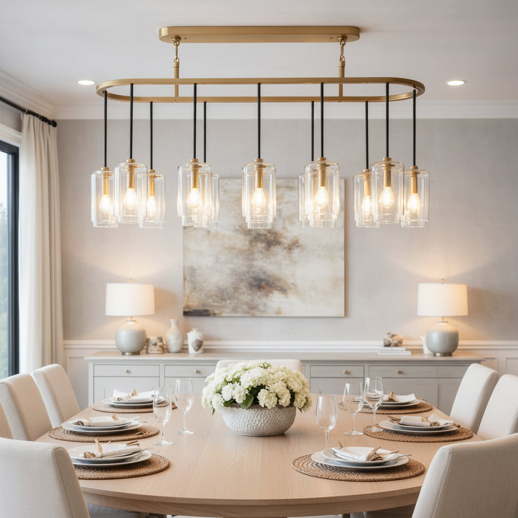 Lcaver Clear Glass Linear Chandelier