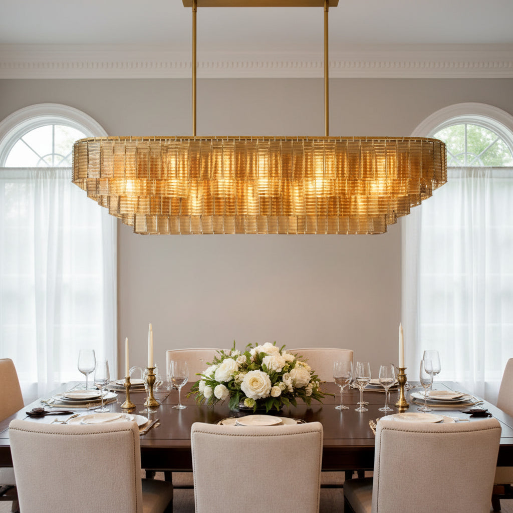 Lirene Smoke Glass Linear Chandelier