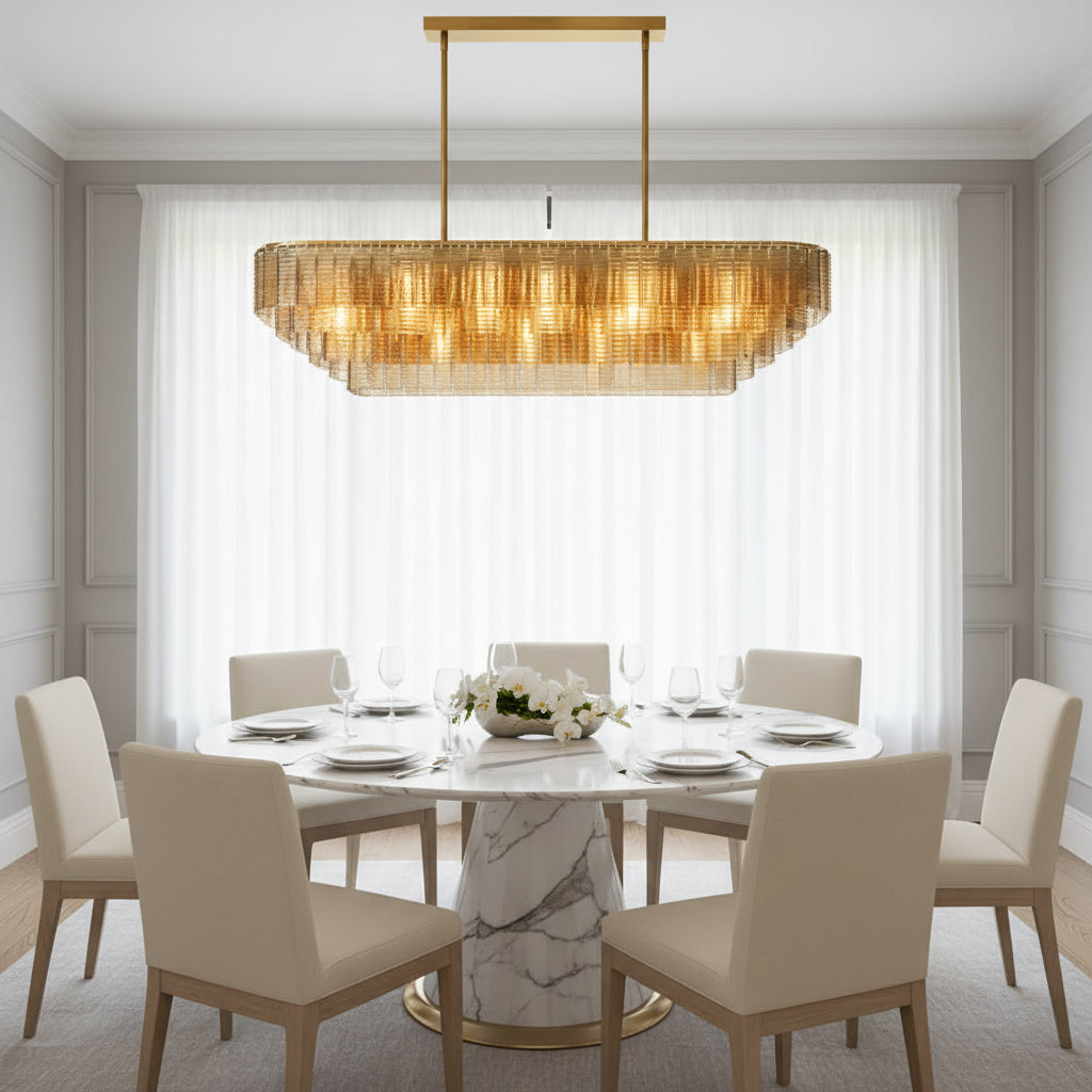 Lirene Smoke Glass Linear Chandelier