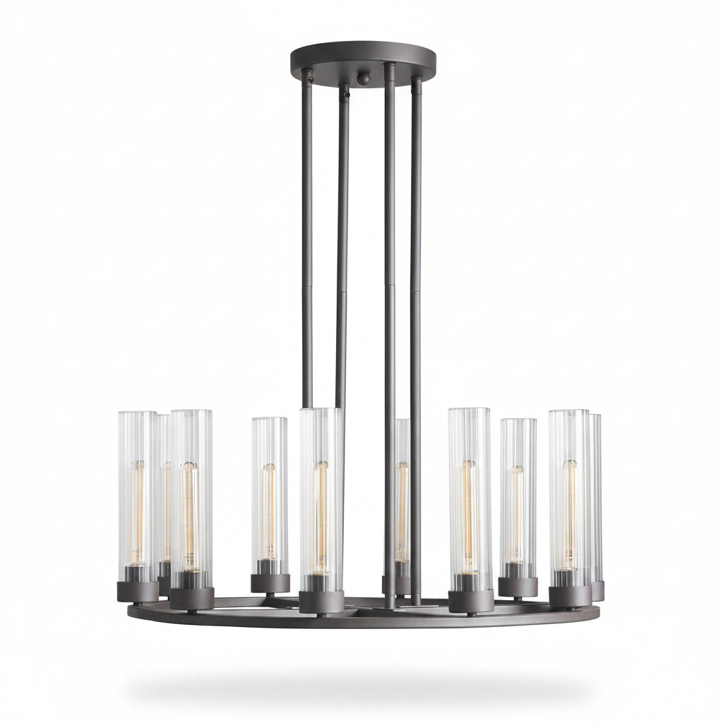 Andreas 10-Light Round Chandelier in Bronze
