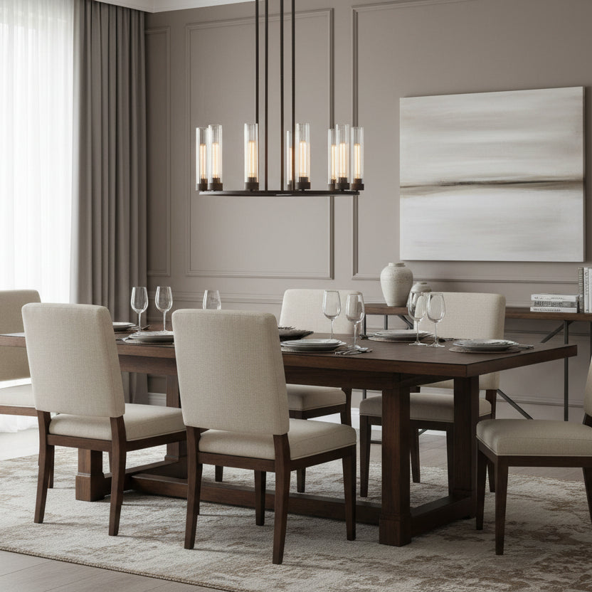 Andreas 10-Light Round Chandelier in Bronze