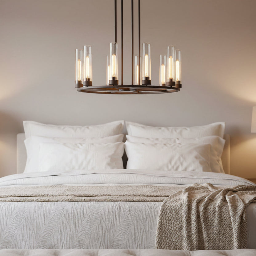 Andreas 10-Light Round Chandelier in Bronze