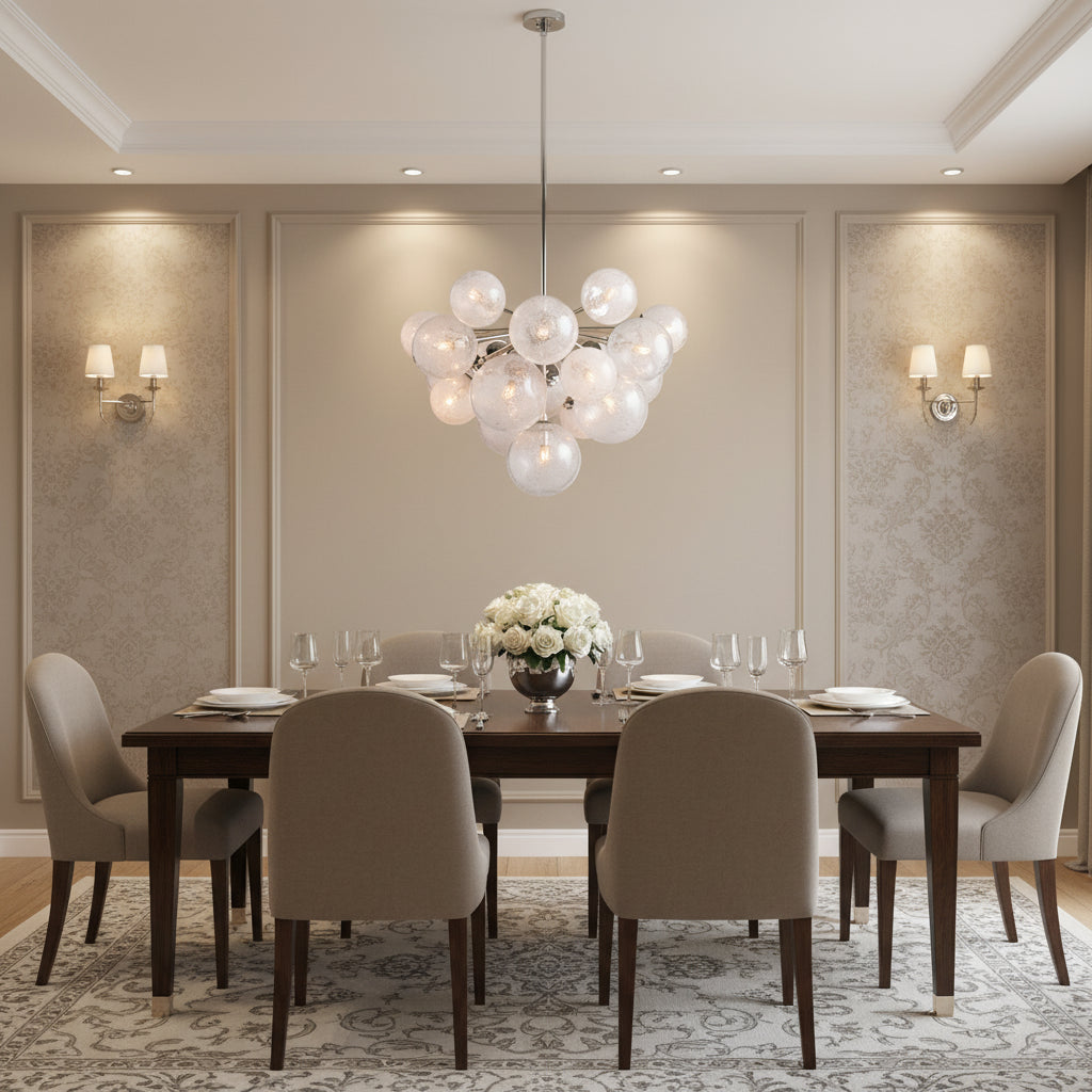 Mandoza Chandelier in Nickel