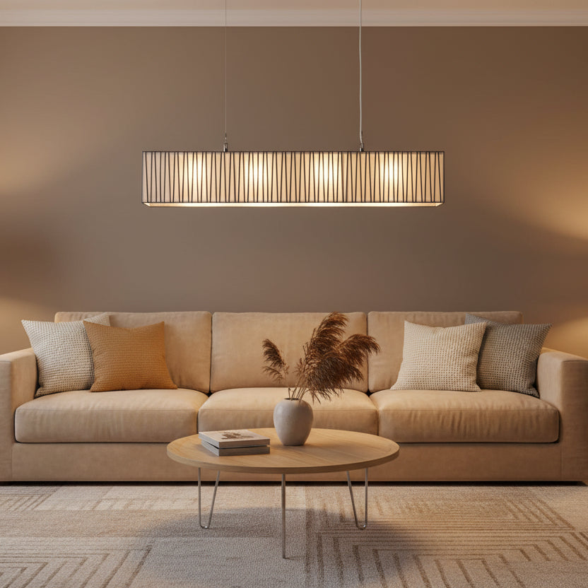 Jeunet Rectangular Chandelier in Nickel