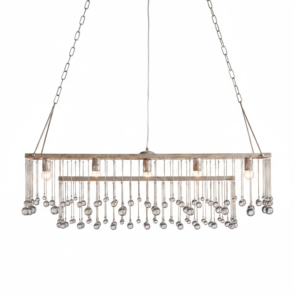 Aubrey Rectangular Chandelier in Silver