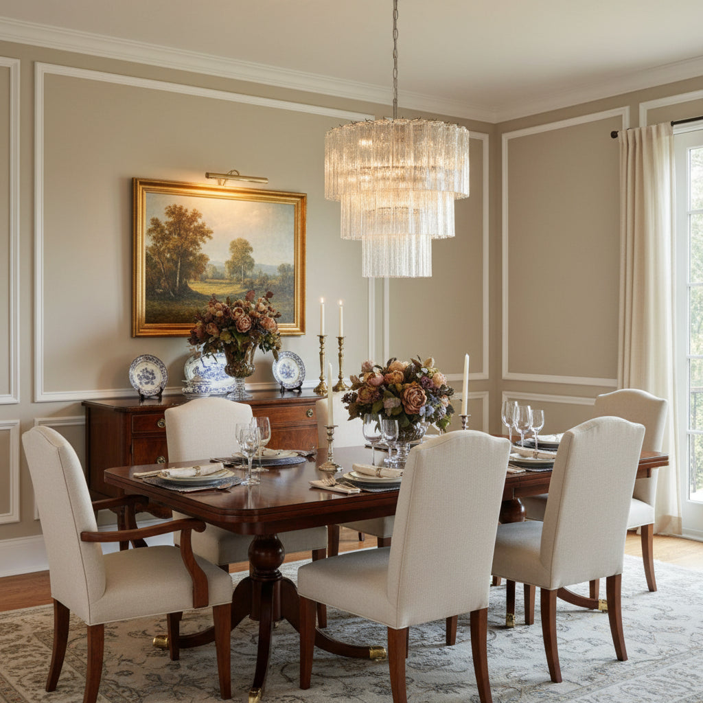 Tiered Tube Glass Chandelier